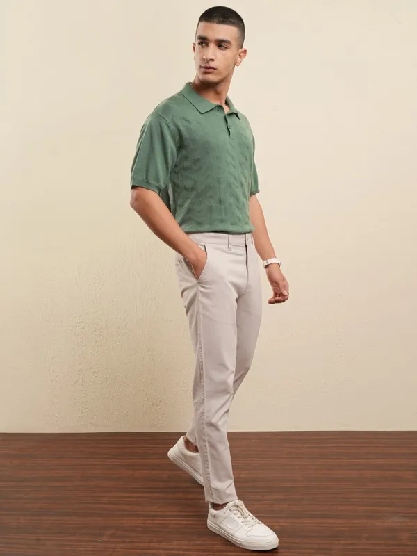 Solid Polo Collar T-Shirt