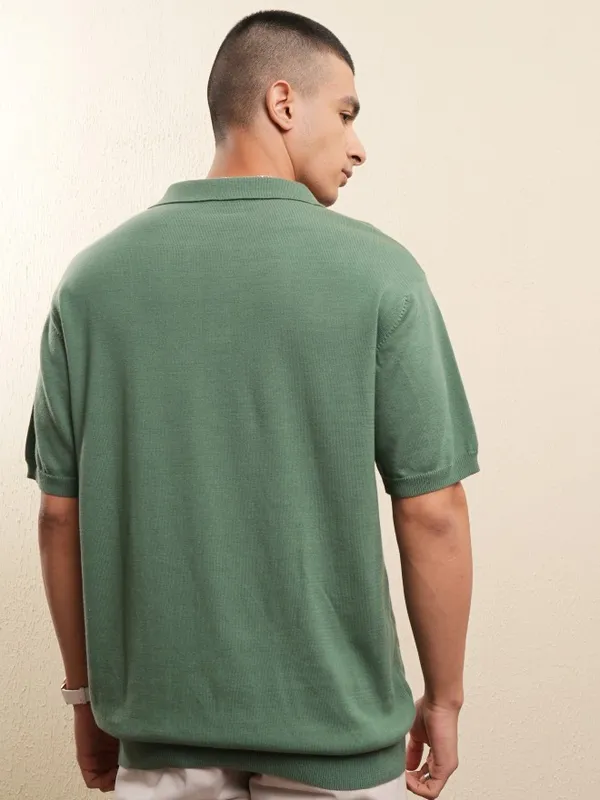 Solid Polo Collar T-Shirt