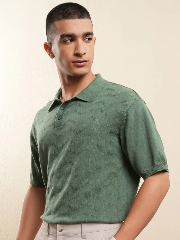 Solid Polo Collar T-Shirt
