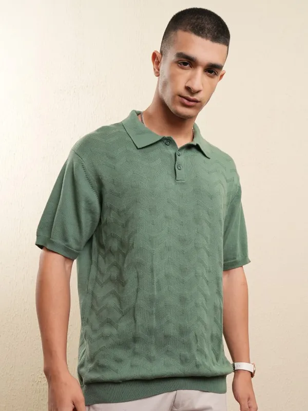 Solid Polo Collar T-Shirt