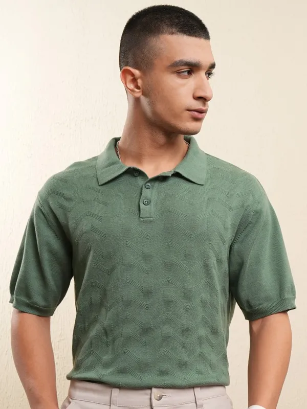 Solid Polo Collar T-Shirt