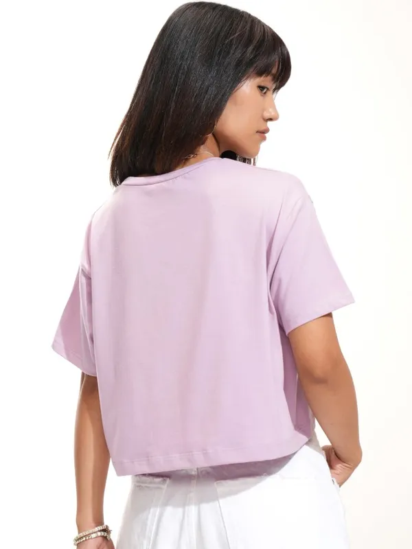 Tokyo Talkies Women Purple Printed Round Neck T-Shirt