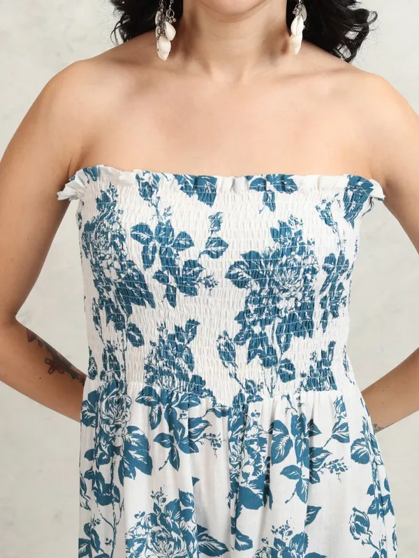 Vishudh Women White Printed Jumpsuit