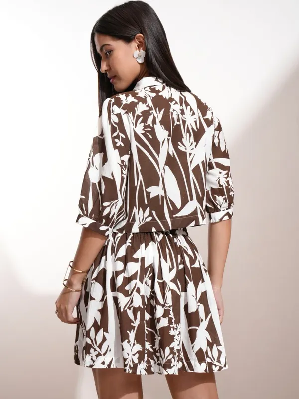 Vishudh Women Brown Shirt With Skirt