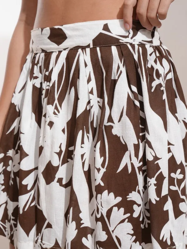 Vishudh Women Brown Shirt With Skirt