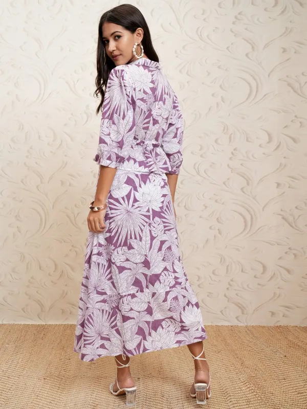 Vishudh Women Mauve Top With Skirt