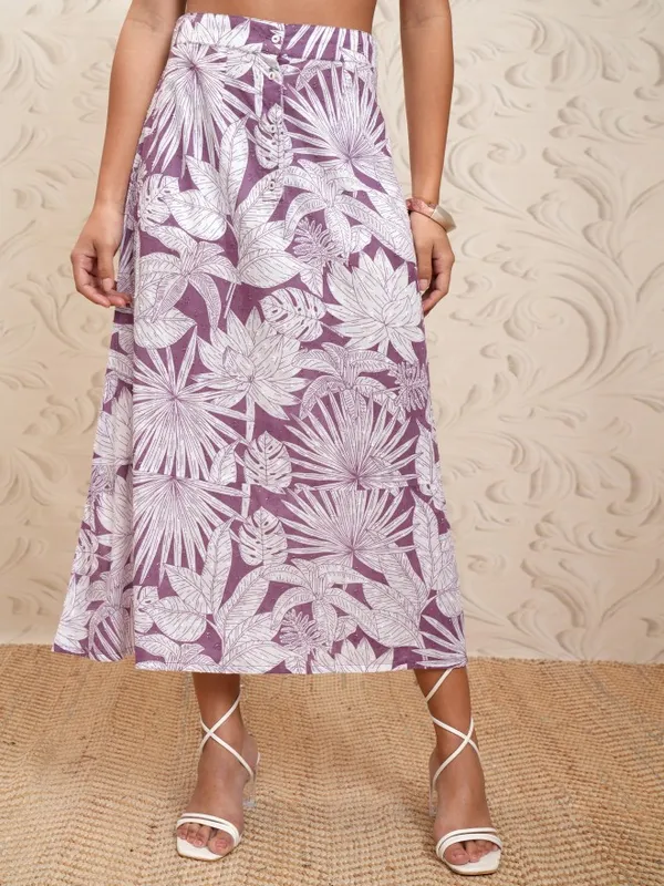 Vishudh Women Mauve Top With Skirt