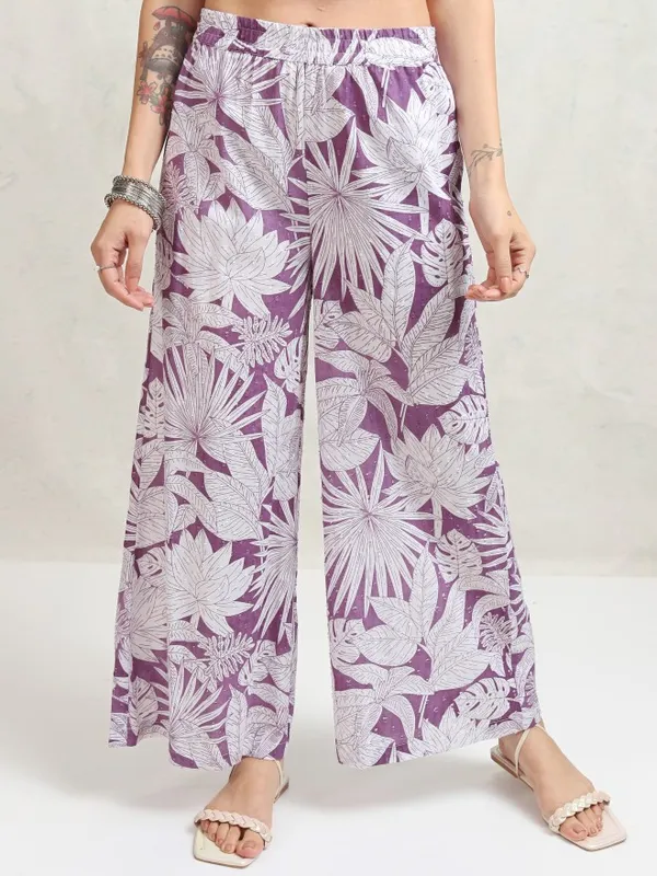 Vishudh Women Purple Shirt With Trousers Co-Ords