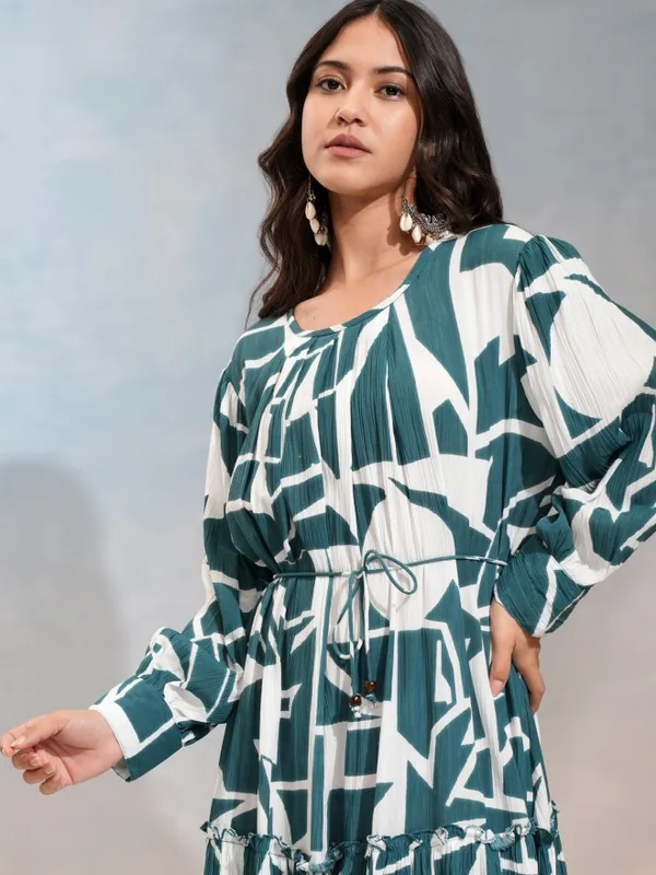 Printed Fit And Flare Dress