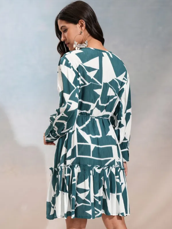 Printed Fit And Flare Dress