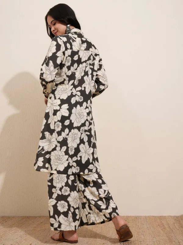 Tokyo Talkies Women Black Shirt With Trousers Co-Ords