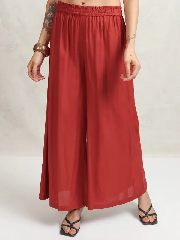 Vishudh Women Maroon Shirt With Trouser