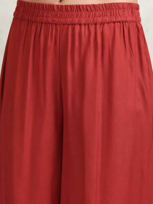 Vishudh Women Maroon Shirt With Trouser