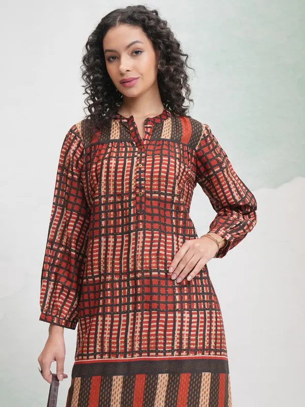 Vishudh Women Brown Tunic With Trouser