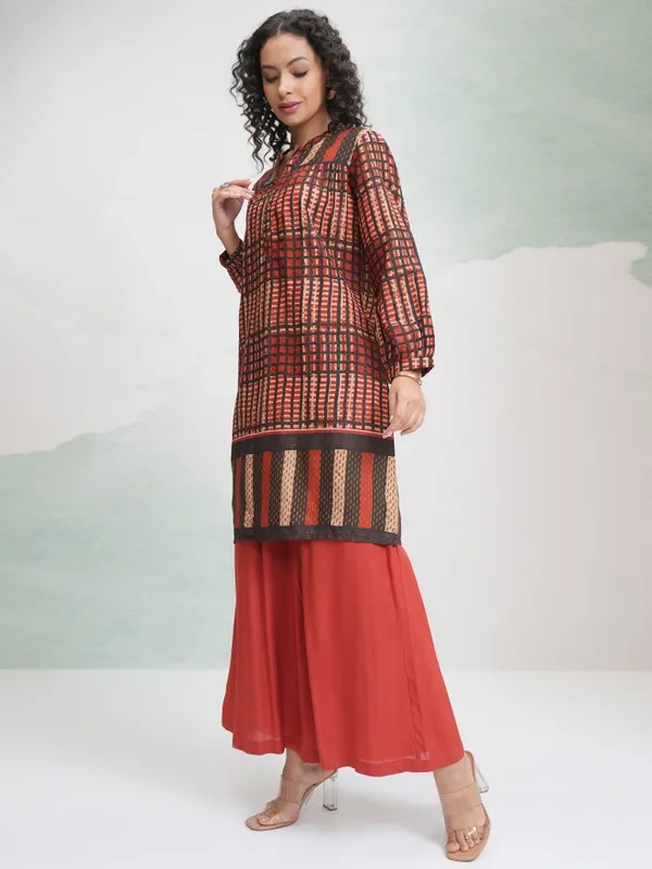Vishudh Women Brown Tunic With Trouser