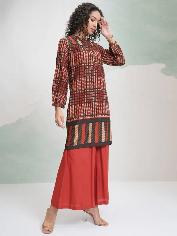 Vishudh Women Brown Tunic With Trouser