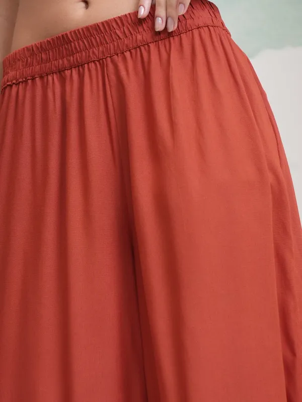 Vishudh Women Brown Tunic With Trouser