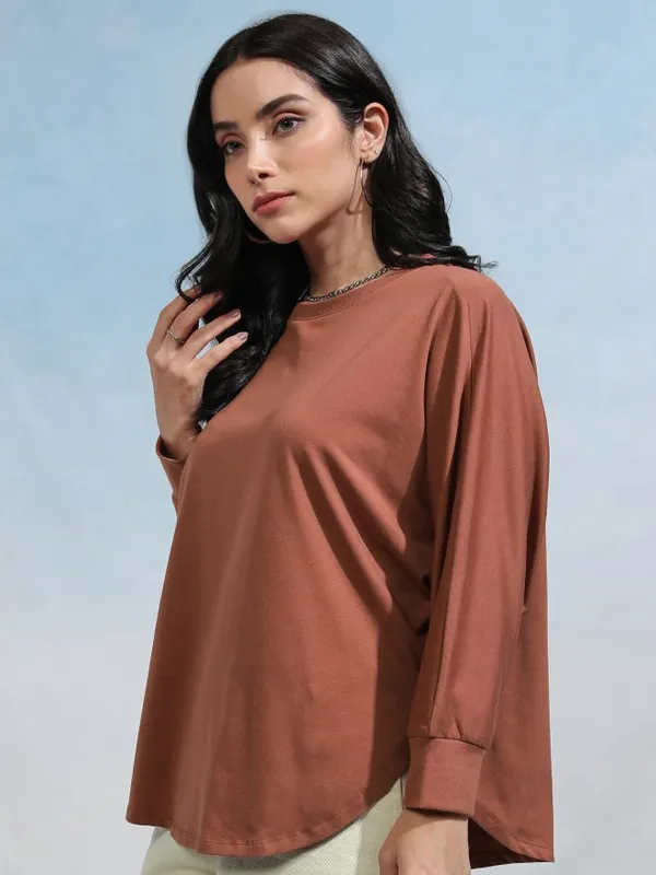 Tokyo Talkies Women Solid Round Neck T-Shirt