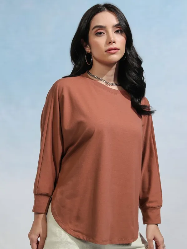 Tokyo Talkies Women Solid Round Neck T-Shirt