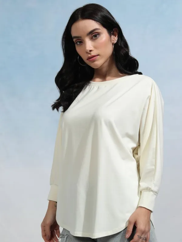 Tokyo Talkies Women Solid Round Neck T-Shirt