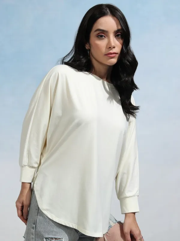 Tokyo Talkies Women Solid Round Neck T-Shirt
