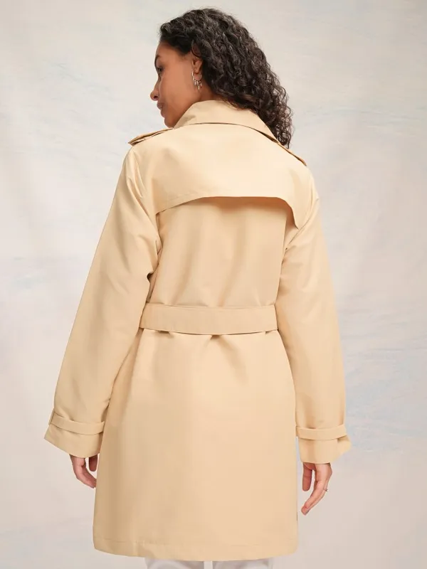 Tokyo Talkies Women Beige Trench Coat