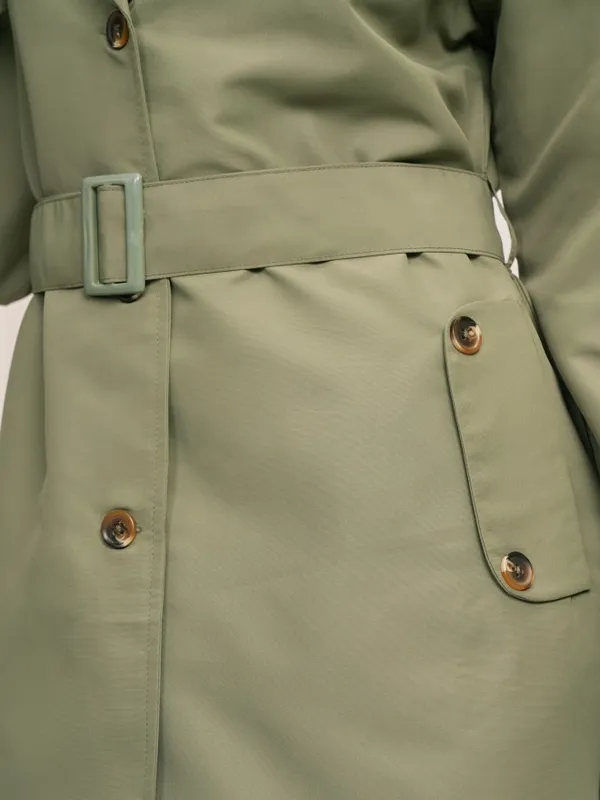 Women Solid Trench Coat