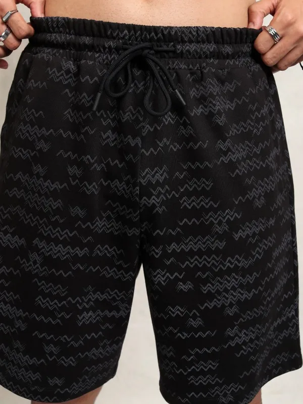 Highlander Men Black T-Shirt With Shorts Co-Ords