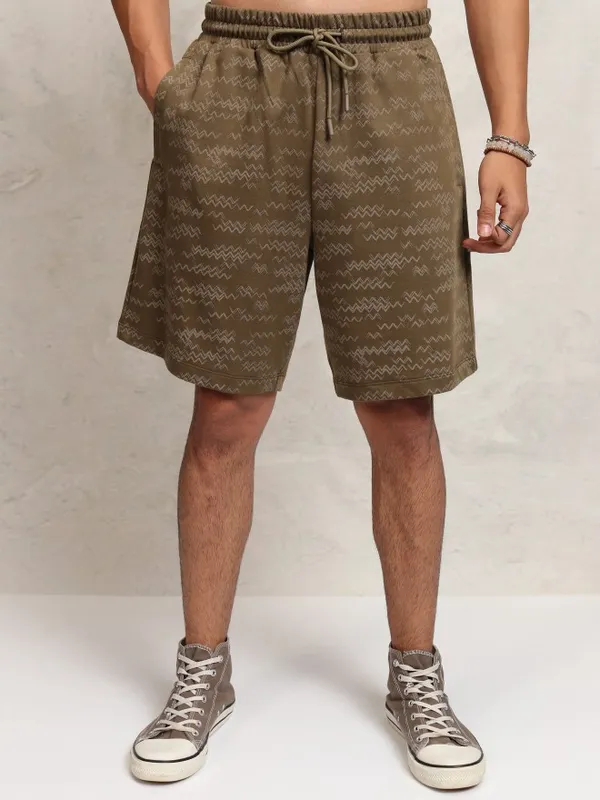 Highlander Men Brown T-Shirt With Shorts Co-Ords