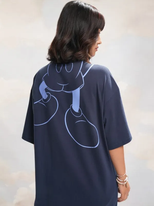 Mickey Mouse Printed Oversized Fit T-Shirt