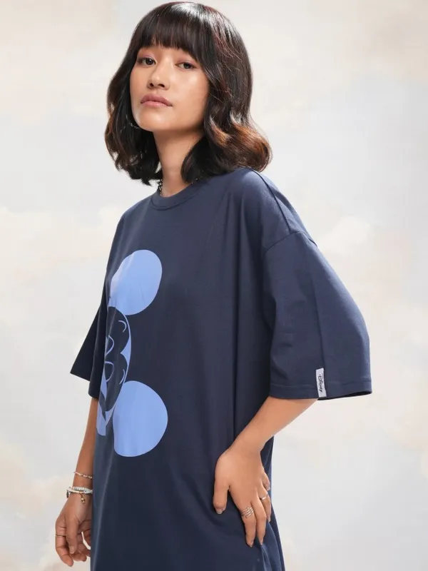 Mickey Mouse Printed Oversized Fit T-Shirt