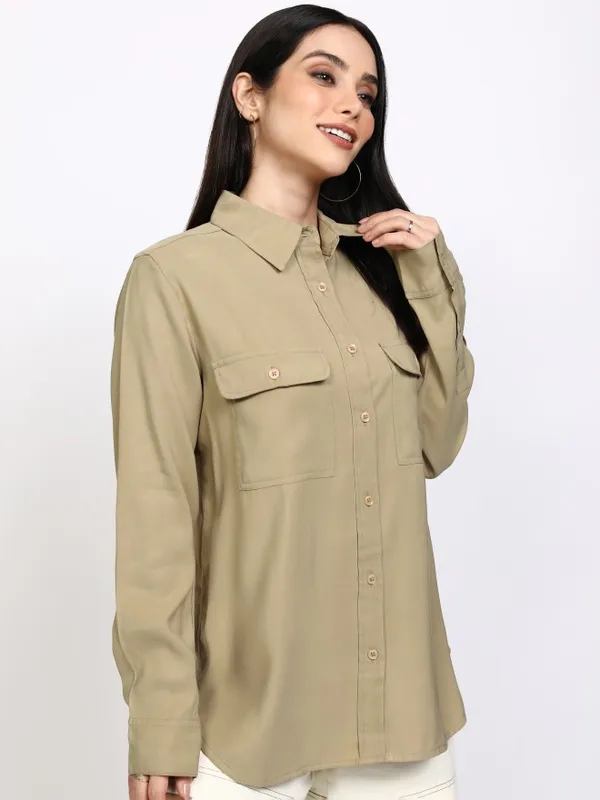 Women Solid Casual Shirt