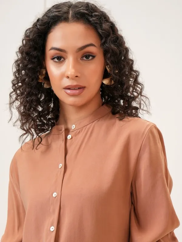 Tokyo Talkies Women Rose Solid Regular Fit Casual Shirt
