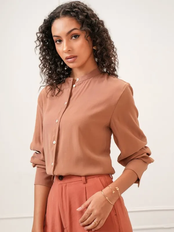 Tokyo Talkies Women Rose Solid Regular Fit Casual Shirt