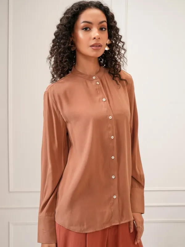 Tokyo Talkies Women Rose Solid Regular Fit Casual Shirt