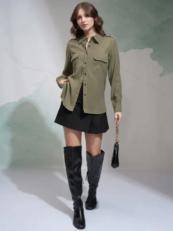 Women Solid Casual Shirt