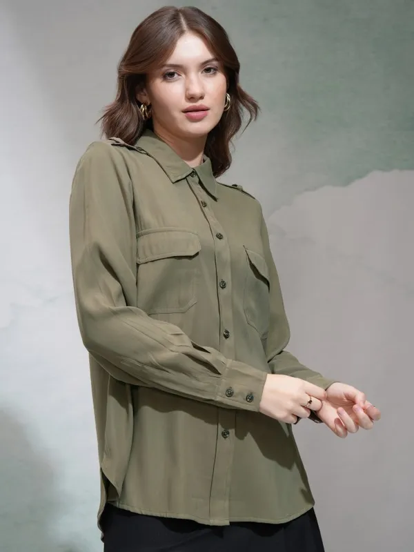 Women Solid Casual Shirt