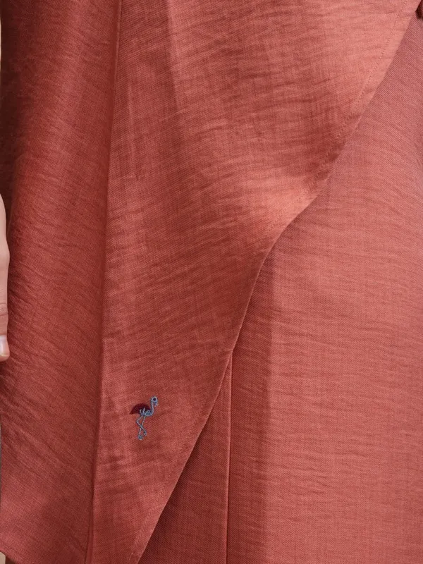 Vishudh Women Rust Top With Trousers Co-Ords