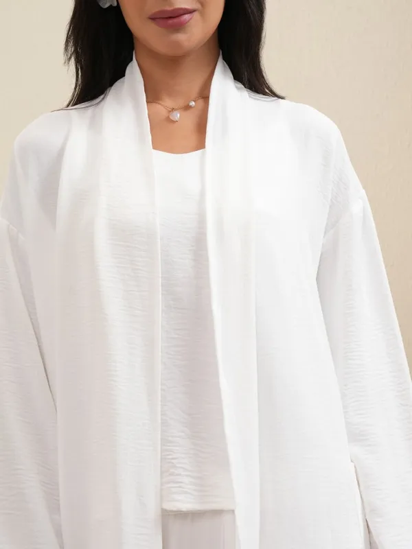Vishudh Women Off White Coat With Trousers Co-Ords