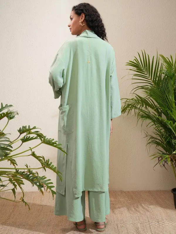 Vishudh Women Green Top With Trousers Co-Ords