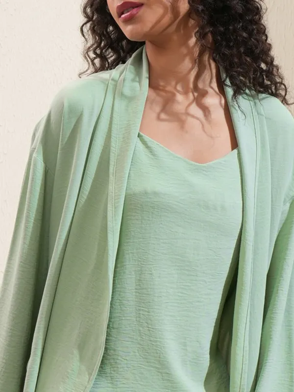 Vishudh Women Green Top With Trousers Co-Ords