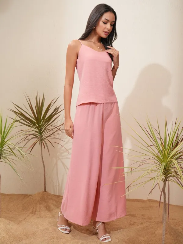 Vishudh Women Orange Top With Trousers Co-Ords