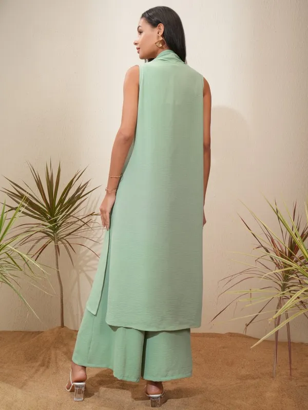 Vishudh Women Green Top With Trousers Co-Ords