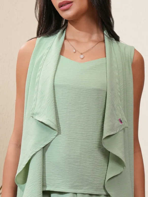 Vishudh Women Green Top With Trousers Co-Ords
