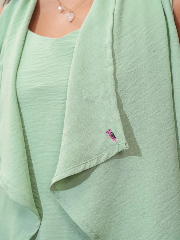 Vishudh Women Green Top With Trousers Co-Ords