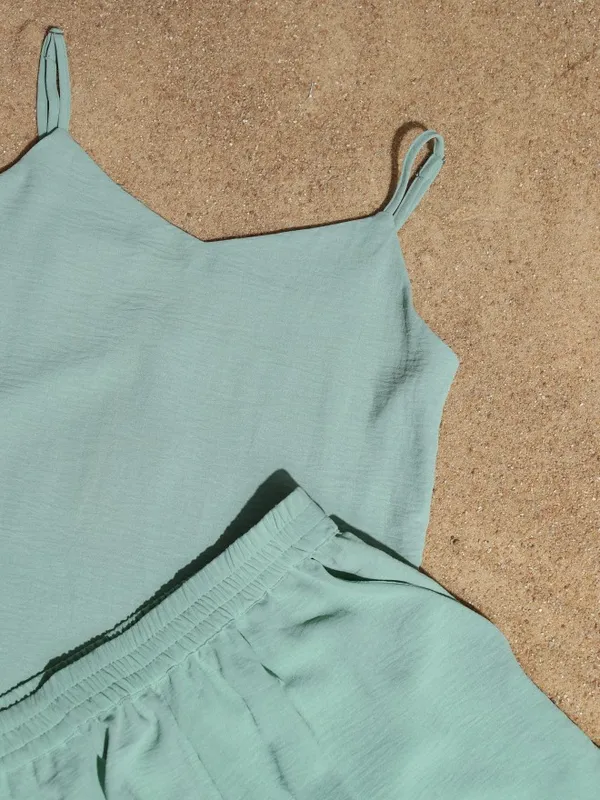 Vishudh Women Green Top With Trousers Co-Ords