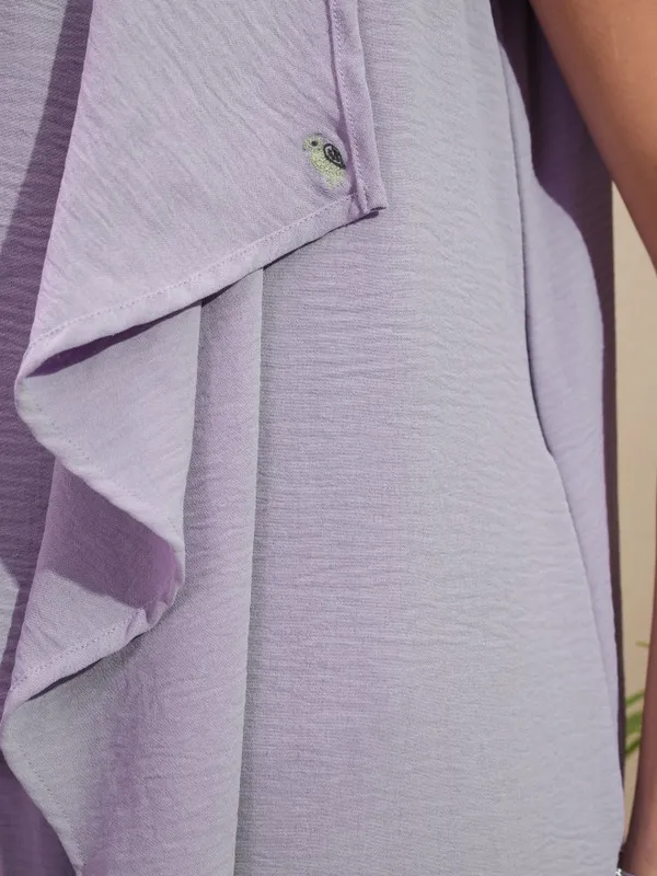 Vishudh Women Lavender Top With Trousers Co-Ords