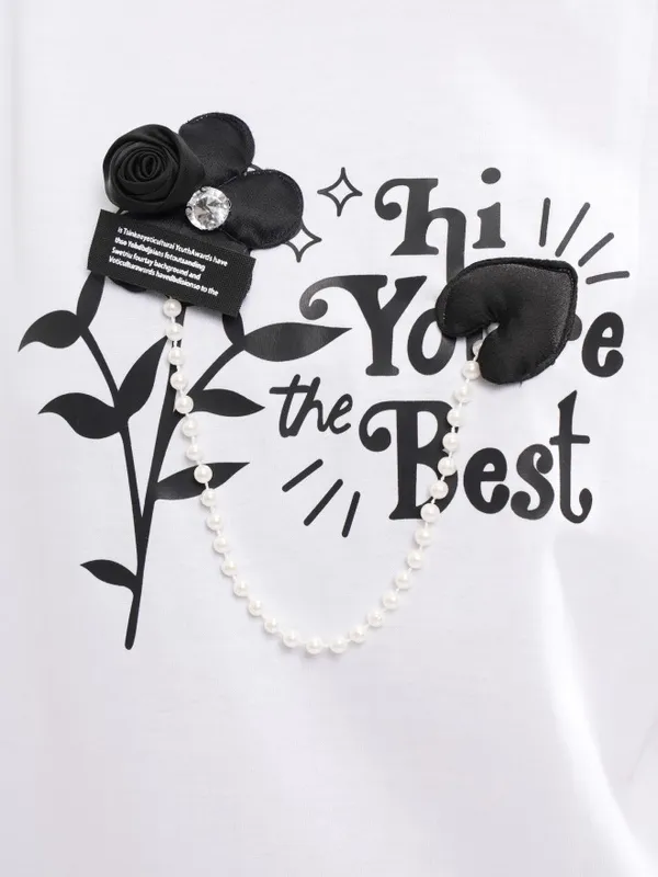 Tokyo Talkies Women White Printed Round Neck T-Shirt