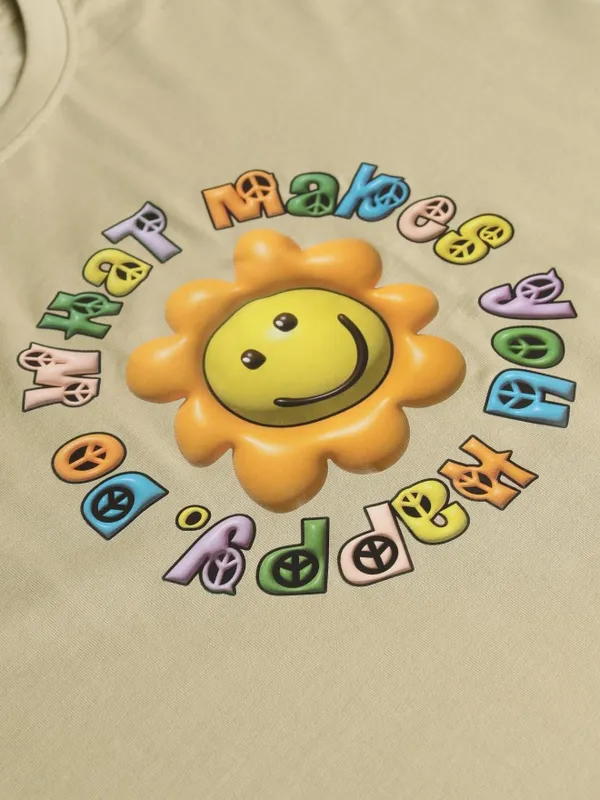 Tokyo Talkies Women Brown Printed Round Neck Oversized Fit T-Shirt