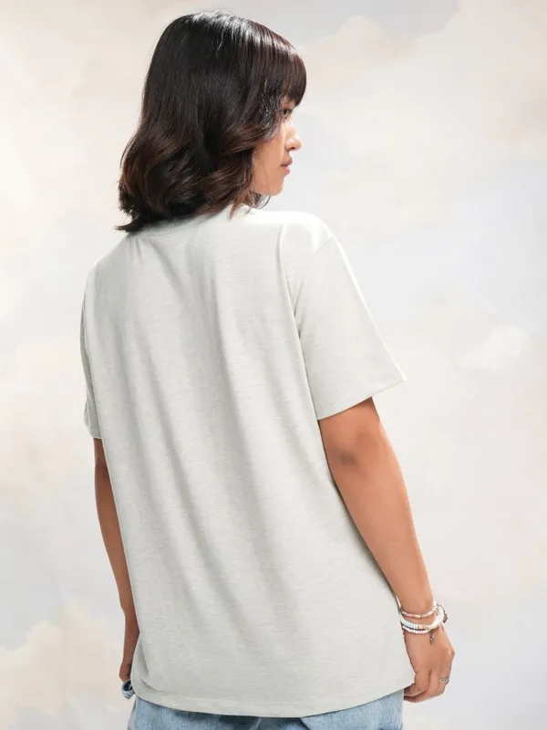 Tokyo Talkies Women Grey Printed Round Neck T-Shirt